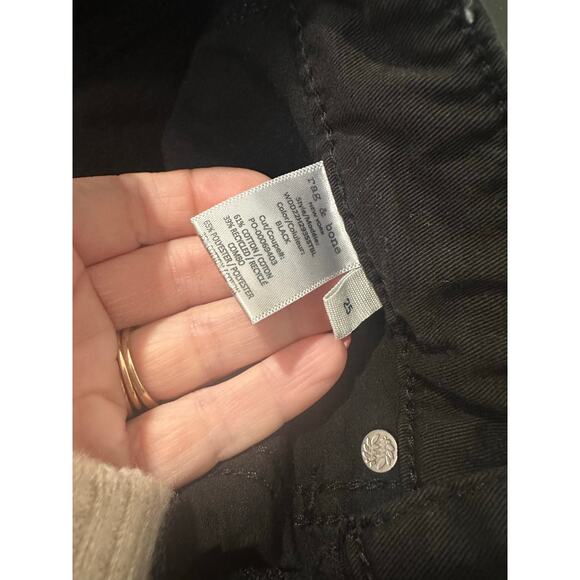 Rag & Bone Logan Mid Rise Wide Leg Black Jeans Size 25 - Picture 4 of 8